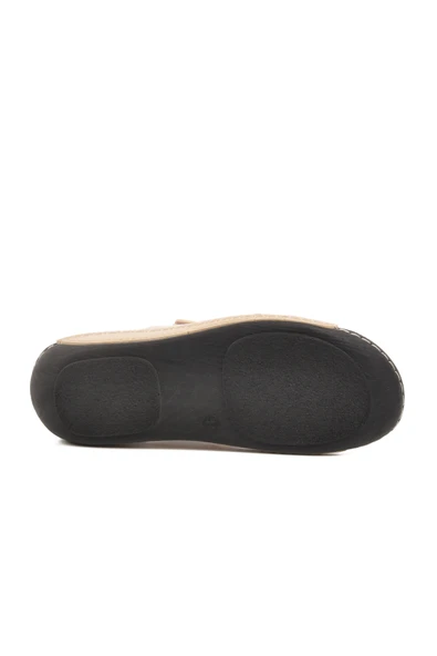 Aspor Bej Cırtlı Anatomik Kadın Düz Terlik - Resim 4