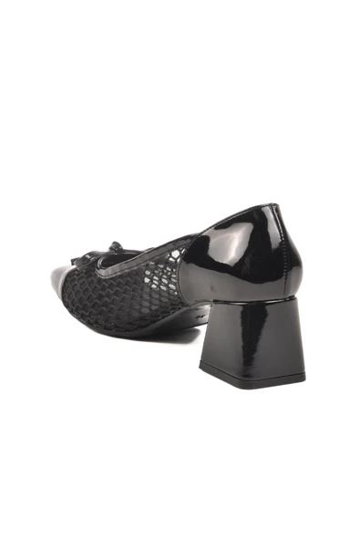 Aspor Siyah Rugan Kadın Klasik Topuklu Ayakkabı - 4