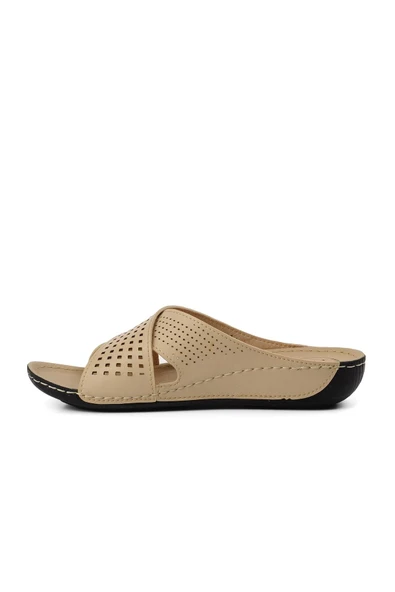 Aspor Bej Anatomik Kadın Düz Terlik - 2