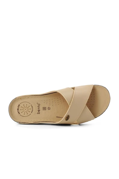 Aspor Bej Anatomik Kadın Düz Terlik - Resim 5