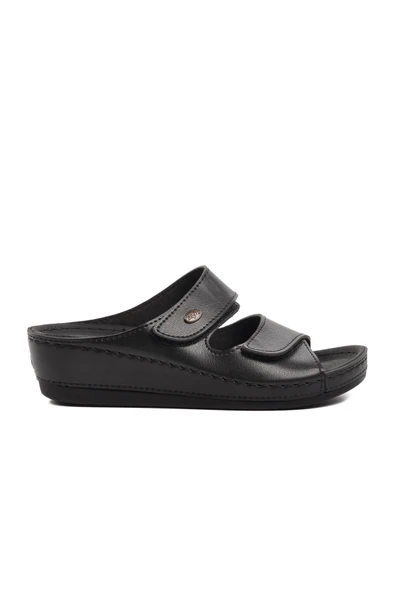 Aspor Siyah Anatomik Kadın Dolgu Topuk Terlik