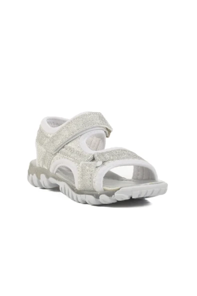 Aspor Gümüş Simli Cırtlı Ortopedik Kız Çocuk Düz Sandalet - 3