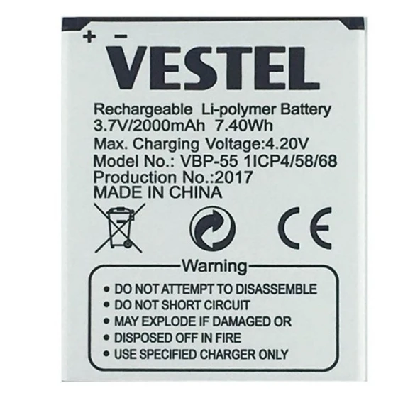 Vestel Venüs 5.5 Pil Batarya 5.5X 5.5V Vbp-55 İthal - 1