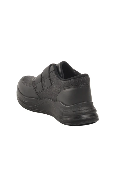 Aspor Siyah Simli Cırtlı Kız Çocuk Sneaker - 4