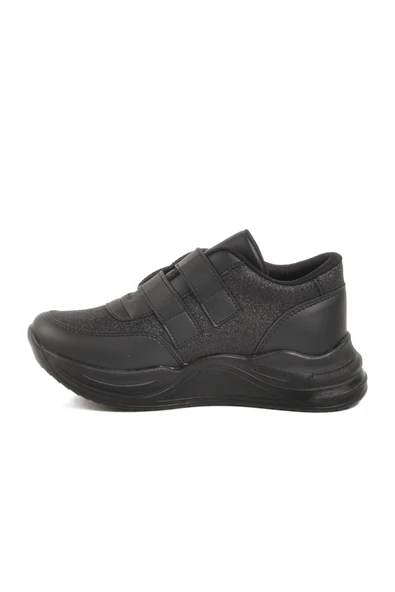 Aspor Siyah Simli Cırtlı Kız Çocuk Sneaker - 2