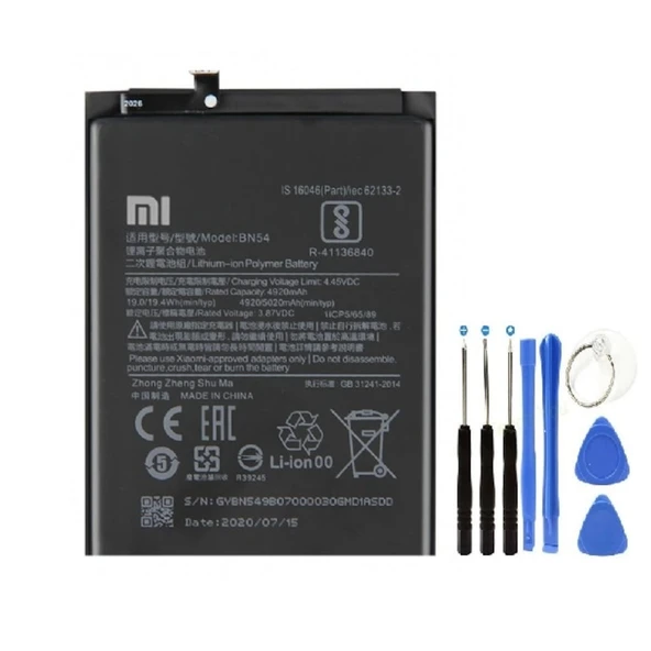 Xiaomi Redmi 9 Bn54 Pil Batarya ve Tamir Seti 5020 Mah ürün görseli