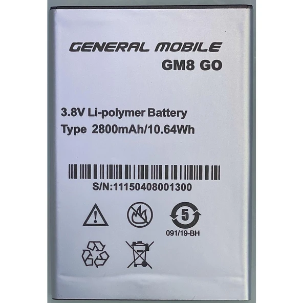 General Mobile Gm8 Go Batarya Pil - Resim 2
