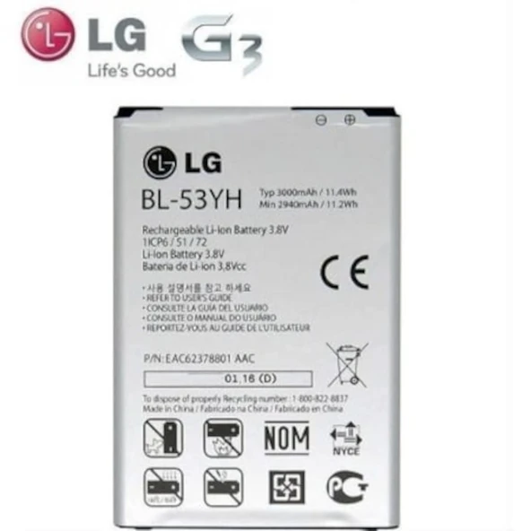 Lg G3 Batarya Pil Bl-53Yh Servis - Resim 2