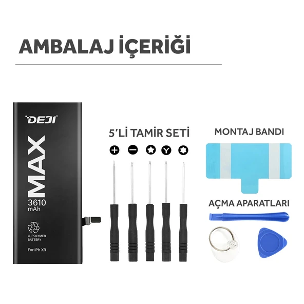 iPhone XR Batarya Mucize Batarya Deji 3610 mAh