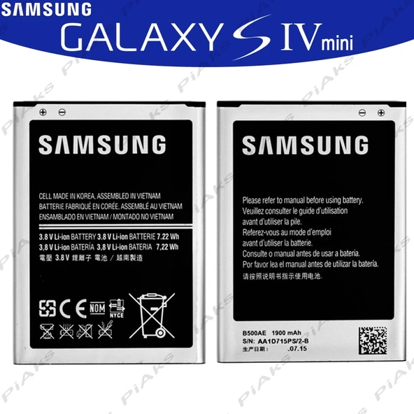Samsung S4 Mini 9190 Pil Batarya B500Ae ürün görseli