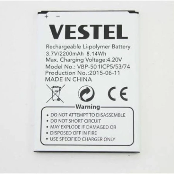 Vestel Venüs 5.0 V 5.0 X Pil Batarya Vbp-50 İthal ürün görseli