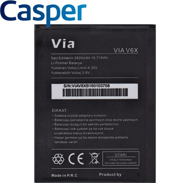 Casper Via V6X Pil Batarya - Resim 2