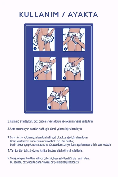 Moly Tekstil Yüzeyli Large Büyük Boy Belbantlı Hasta Bezi 30 lu 4 paket / 120 adet - 3