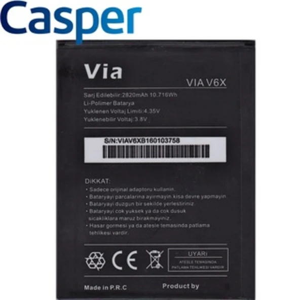 Casper Via V6X Pil Batarya ürün görseli