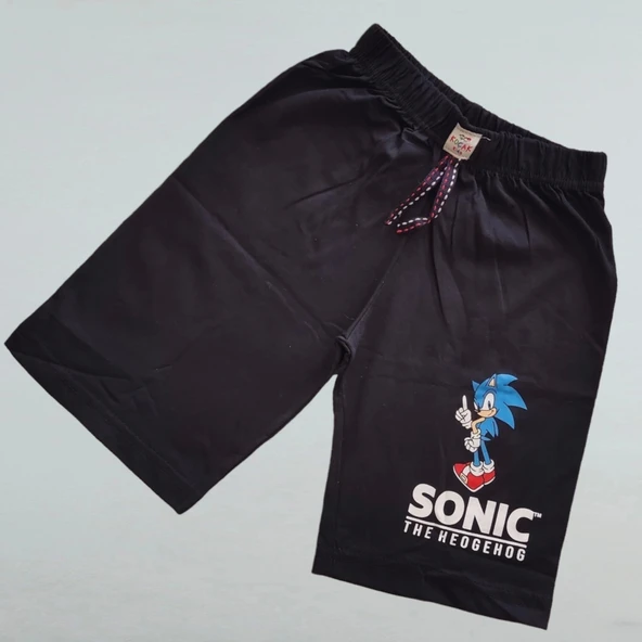 Sonic Desenli Yeşil Renk Şortlu Takım - 4