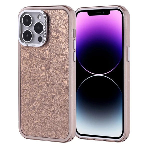 iPhone 14 Pro Max Kılıf Taşlı Tasarımlı Kapi Kapak - Resim 4