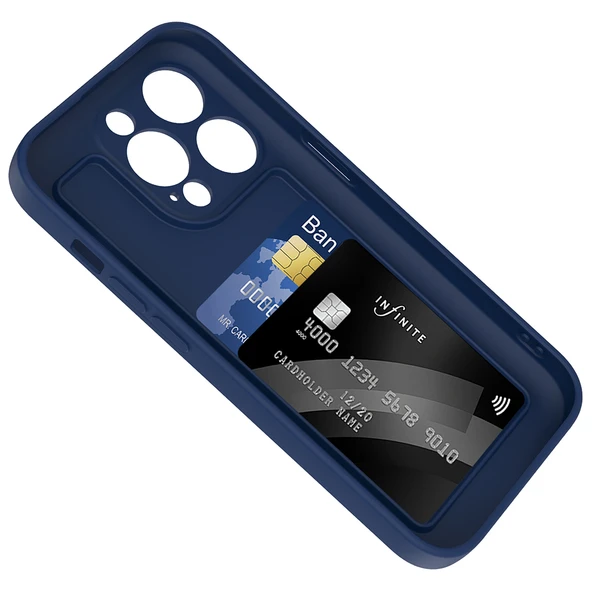 iPhone 14 Pro Kılıf Kamera Korumalı Kartlık Hazneli Vitra Kapak - Resim 2