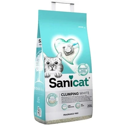 SANİCAT CLUMPİNG WHİTE TOPAKLANAN KEDİ KUMU KOKUSUZ 20 LT