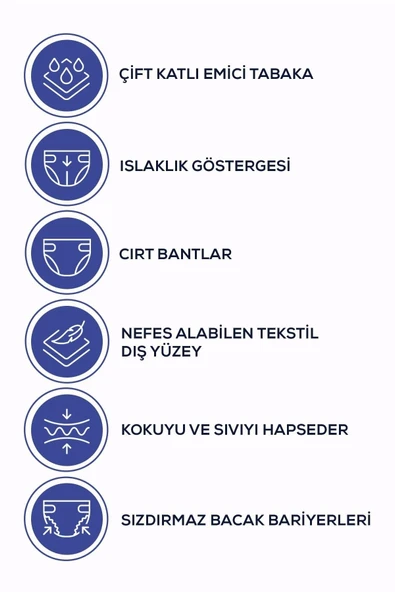 Moly Tekstil Yüzeyli Large Büyük Boy Belbantlı Hasta Bezi 30 lu 4 paket / 120 adet