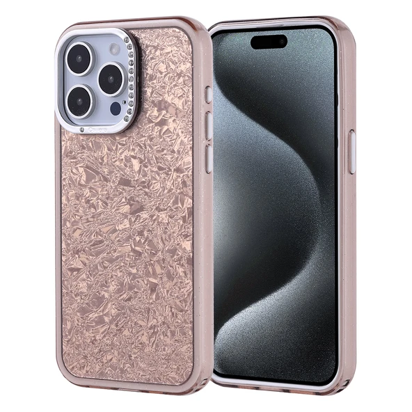 iPhone 15 Pro Max Kılıf Taşlı Tasarımlı Kapi Kapak - Resim 4