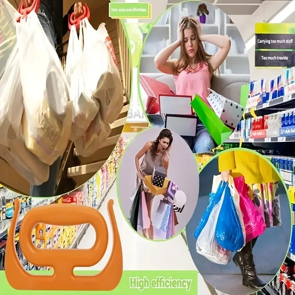 2 Adet Poşet Taşıma Aparatı Çok Amaçlı Market Pazar Poşet Taşıma Aparatı Poşet Tutucu Taşıma Kiti - 6