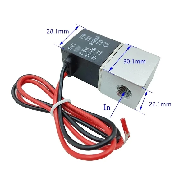 12V Solenoid Valf- 2 Konumlu 2 Yönlü Pnömatik Valf Vana -2v025-08 - Resim 7