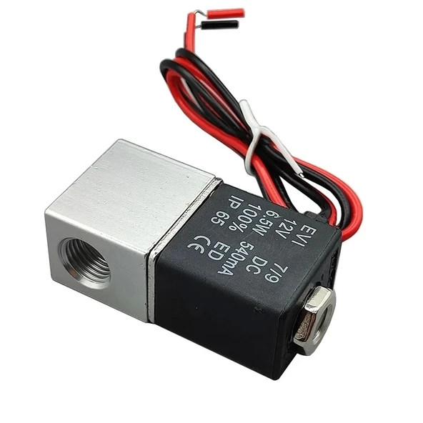 12V Solenoid Valf- 2 Konumlu 2 Yönlü Pnömatik Valf Vana -2v025-08 - Resim 3