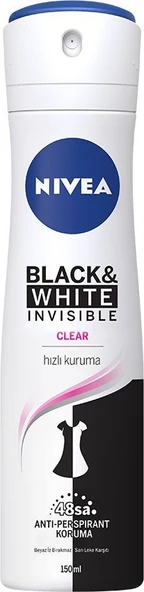 Nivea Men Invisible Black & White Clear 150 ml Kadın Deodorant