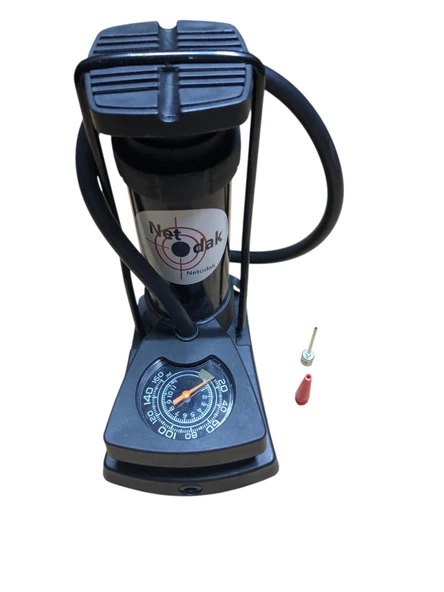 Mini Bisiklet Pompası Göstergeli Taşınabilir Ayak Pompası Motorsiklet Ve Araç Pompası