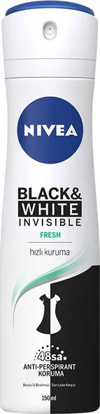 Nivea Men Invisible Black & White Fresh 150 ml Kadın Deodorant