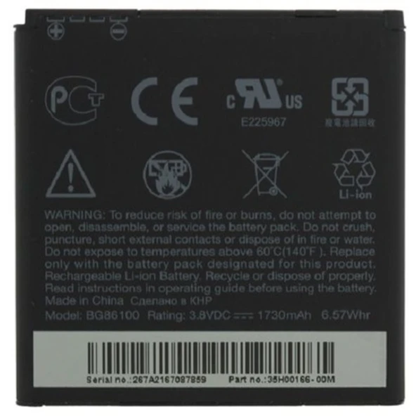 Htc Evo 3D / Sensation Xe Batarya Pil Bg86100