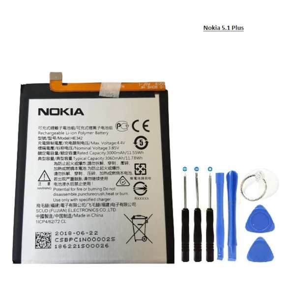 Nokia 5.1 Plus Ta-1108 Batarya Pil He342 ürün görseli