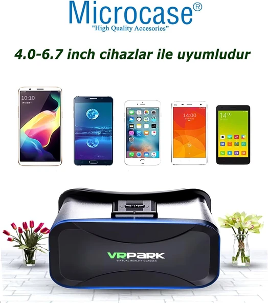 Microcase VRPARK V7 3D Sanal Gerçeklik Gözlüğü + VR Kablosuz Bluetooth Kumanda-AL4749 - 2