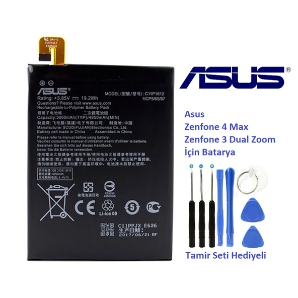 Asus Zenfone 4 Max C11P1612 Batarya Pil ve Tamir Seti ürün görseli