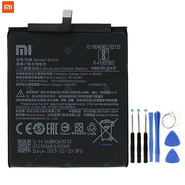 Xiaomi Redmi Go Bn3A Pil Batarya ve Tamir Seti 2910 Mah