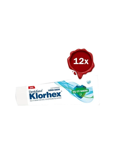 DentaSave Klorhex Yoğun Bakım Florürlü Diş Macunu 75 ml 12 Adet