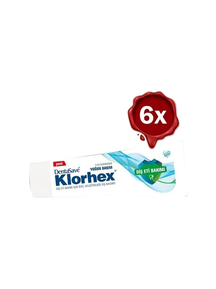 DentaSave Klorhex Günlük Bakım Florürlü Diş Macunu 75 ml 6 Adet