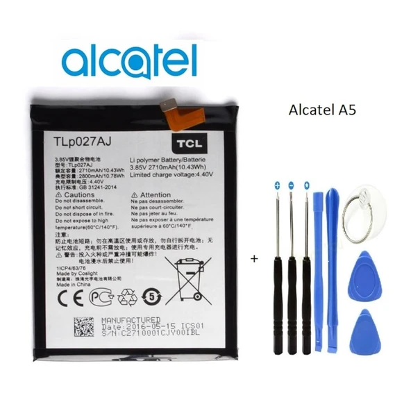 Alcatel A5 Ot 6058D-A5 5085D Batarya Pil ve Tamir Seti Tlp027A1-A ürün görseli