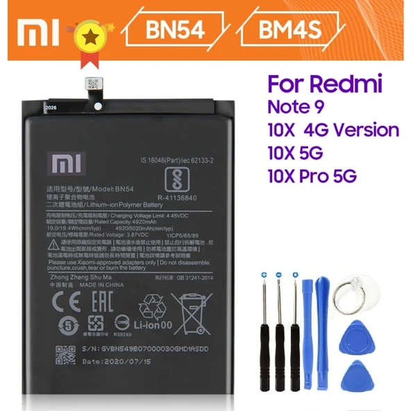 Xiaomi Redmi 10X/10X Pro Batarya Pil Bn4Sbn54 + Tamir Seti ürün görseli