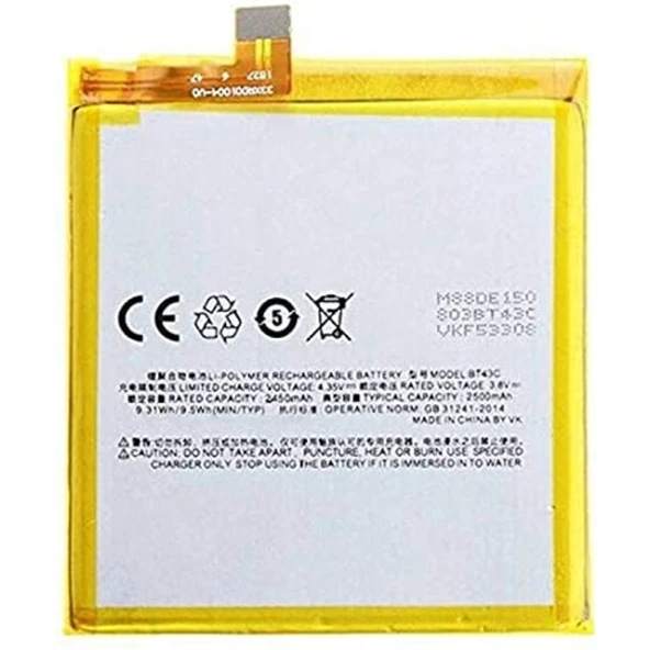 Meizu M2 Mini Pil Batarya BT43C
