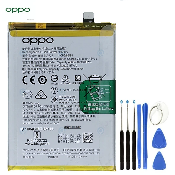 Oppo A9 2020/A5 2020 Pil Batarya BLP727 + Tamir Seti ürün görseli