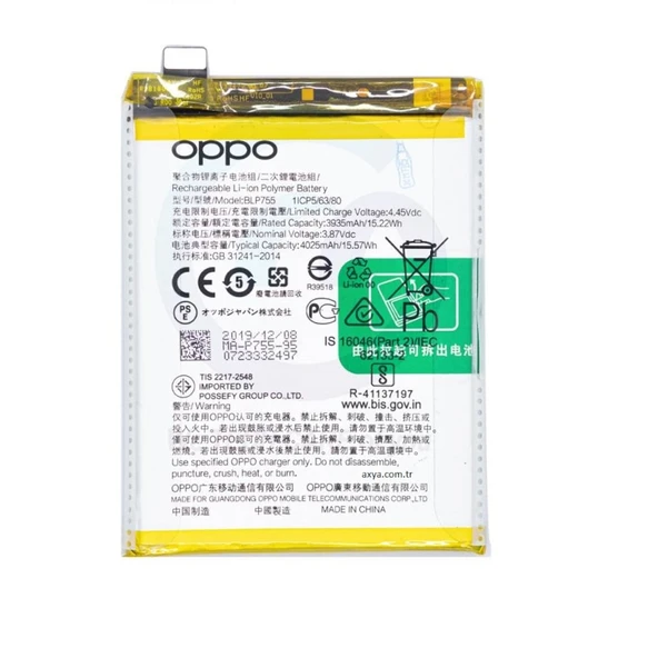 Oppo Reno 3 Reno 3 Pro Pil Batarya BLP755 ürün görseli