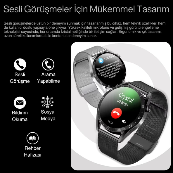 Watch GT3 PRO Gümüş Erkek Akıllı Saat, Klasik AMOLED Sesli Görüşme,NFC Android iPhone Huawei Uyumlu 8 9 10 - 3