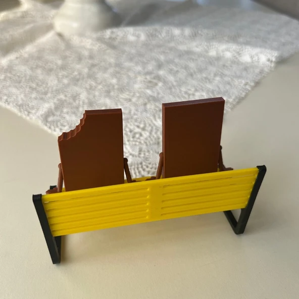 2'li Çikolata Barı Dekoratif Figür Seti - Isırılmış ve Bütün - Masaüstü Süs - 4