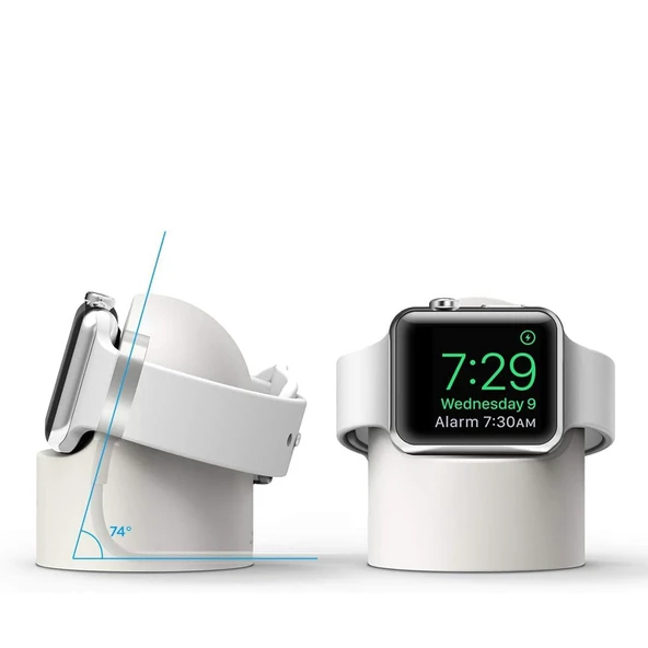 Apple Watch Uyumlu Silikon Akıllı Saat Şarj Standı  Beyaz - 6