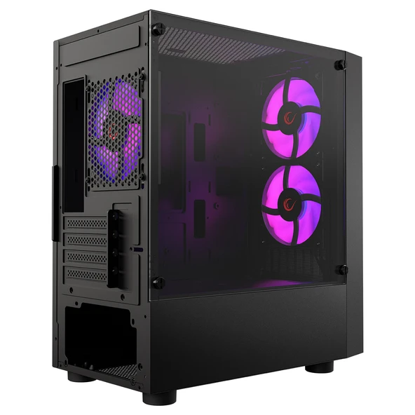 Rampage Kasa Lyra Mesh Temperli Siyah 3x2Cm RGB Fan M-Atx Mid-T Gaming (Power Yok) - 4