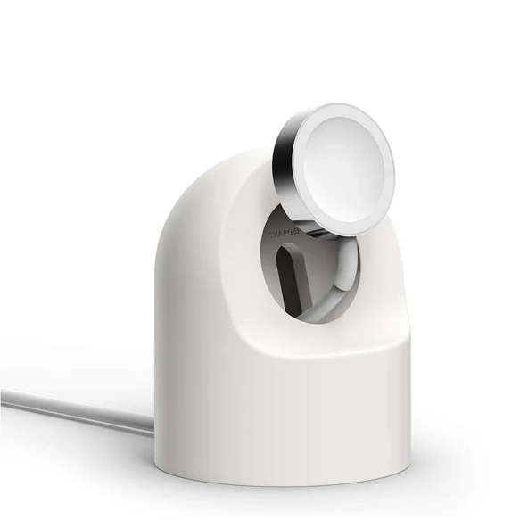 Apple Watch Uyumlu Silikon Akıllı Saat Şarj Standı  Beyaz - 3