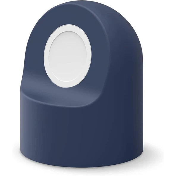 Apple Watch Uyumlu Silikon Akıllı Saat Şarj Standı  Lacivert - Resim 4