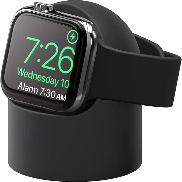 Apple Watch Uyumlu Silikon Akıllı Saat Şarj Standı  Siyah
