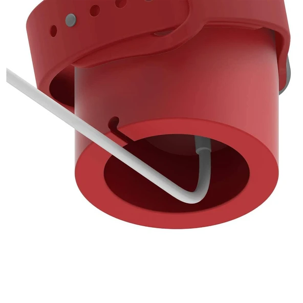 Apple Watch Uyumlu Silikon Akıllı Saat Şarj Standı  Kırmızı - 5